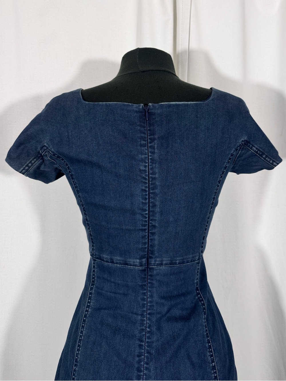 Armani Jeans Blue Denim Bodycon Midi Dress - Picture 5 of 9